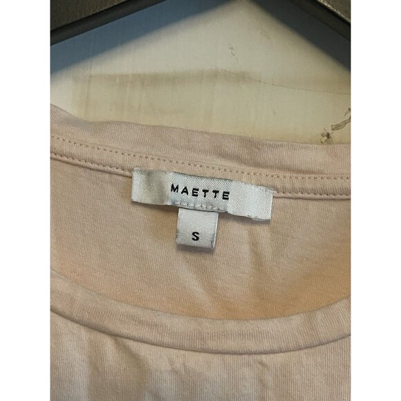 maette blush pink short sleeve top Small‎ - Picture 3 of 6